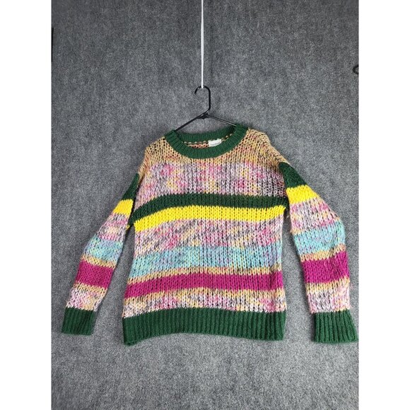 Heartloom Dawson Crewneck Knit‎ Sweater Women Sz M Striped ColorBlock Winterwear - Picture 1 of 12